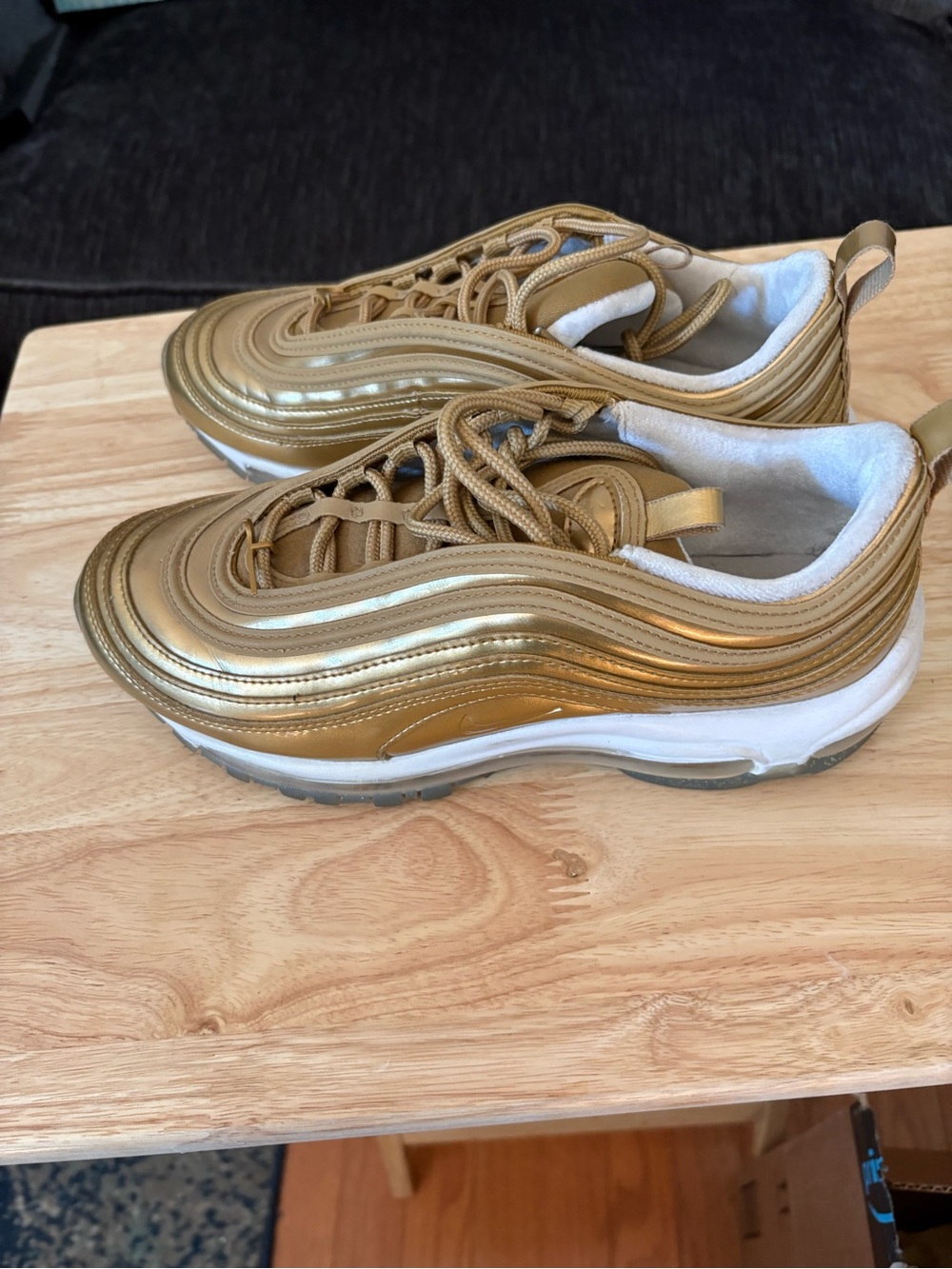 Nike Women's Metallic Gold Airmax 97 Low-Top Sneakers